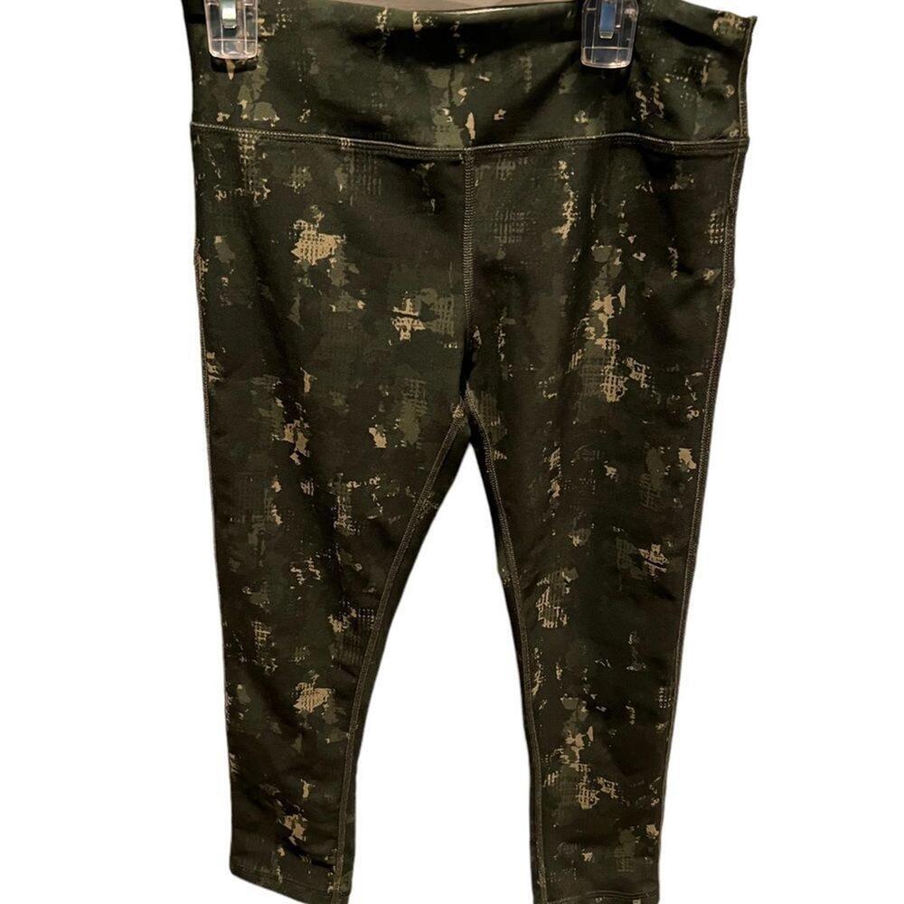 Marika Sport Women's S Camo Ankle Leggings Army Green Workout Athleisure
